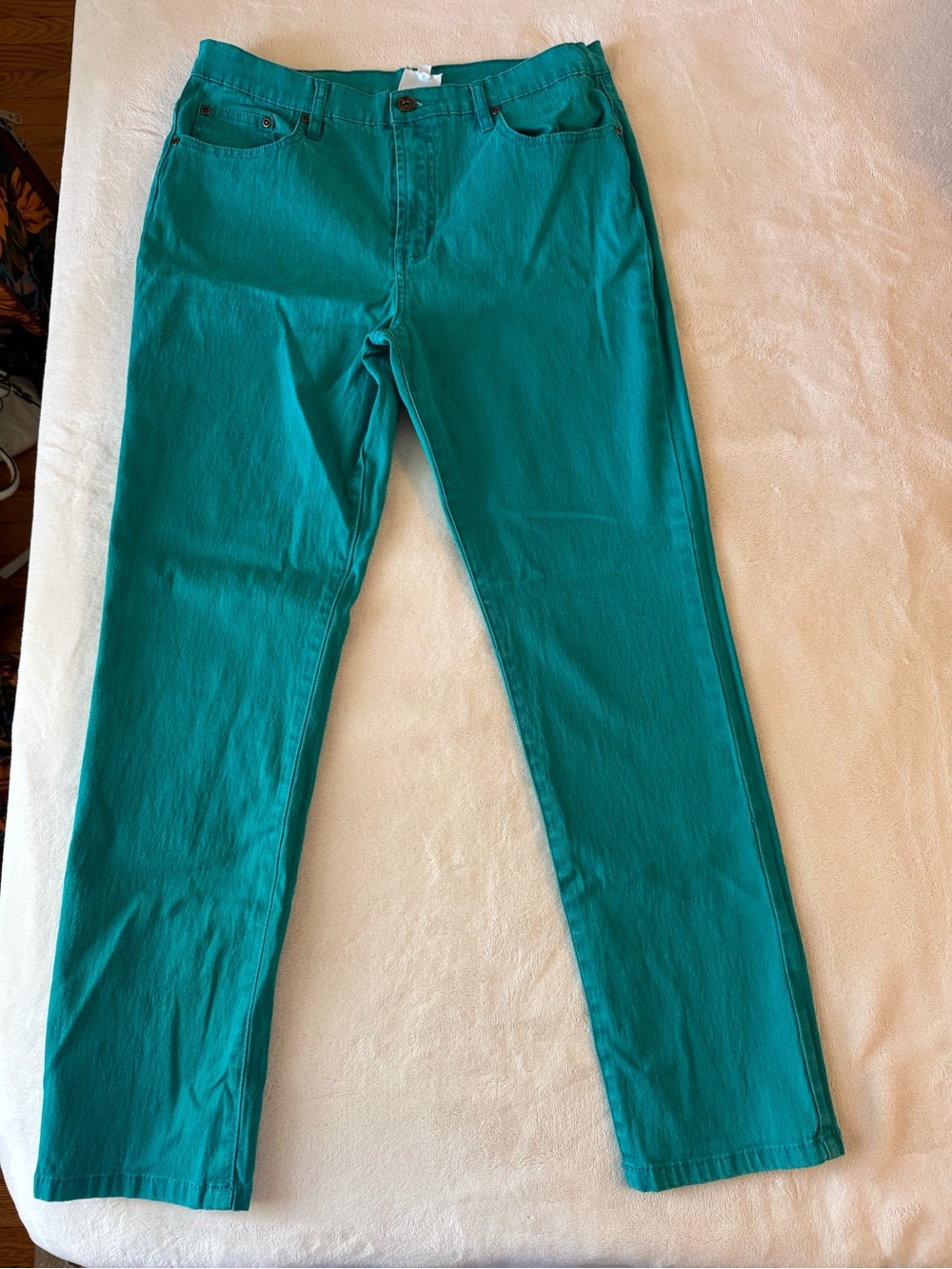 DG2 by Diane Gilman Stretchy Teal Straight-Leg Jeans